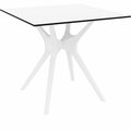 Fine-Line 31 in. Ibiza Square Dining Table  White FI2844132